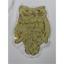 Gönülden Tasarım 35X25 Baykuş Pul Payetli Parlak Nakışlı Aplike