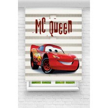 MONAROZA Çocuk Odası - Şimşek Mcqueen Baskılı Zebra Perde
