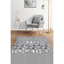 Homshtag Birlikte Daha İyi Geometrik Desenli Salon Halısı Açık Renkli Halı Beyaz Gri Renkli Halı