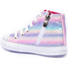 Kidata Design Gökkuşağı Renkli Kız Çocuk Ayakkabı Bootie(30 Numara  Üstü Işıklı Değildir) Gökkuşağı Renkli Kız Çocuk Bootie