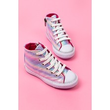 Kidata Design Gökkuşağı Renkli Kız Çocuk Ayakkabı Bootie(30 Numara  Üstü Işıklı Değildir) Gökkuşağı Renkli Kız Çocuk Bootie