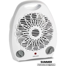 Goldmaster Summer Beyaz 2000 Watt Isıya Dayanıklı Sıcak Ilık Soğuk Devrilme Emniyetli Isıtıcı Fan