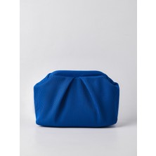Heybes Kadın Mavi Piliseli Clutch El Çantası