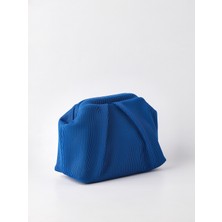 Heybes Kadın Mavi Piliseli Clutch El Çantası