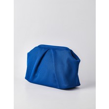 Heybes Kadın Mavi Piliseli Clutch El Çantası