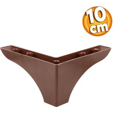 Badem10 Rose Lüks Mobilya Kanepe Sehpa Puf Koltuk Ayağı 10 cm Kahverengi Ahşap Desenli Baza Ayakları