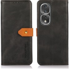 Hongshou Honor 80 Pro Için Cowhide Doku Pu Kılıfı(Yurt Dışından)