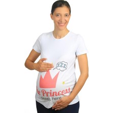 Mummy's Baby Hamile Tişört Princess Beyaz