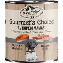 ProChef 24 Adet Gourmet's Choice Av Köpeği Maması | 415 gr Somon Balıklı & Kuzu Etli Konserve Yaş Mama