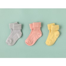 English Home Colorful Bebe Çorap 6-12 Ay Pembe-Sarı-Lila