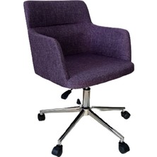 Kamusal Market Büro Koltuğu Çalışma Sandalyesi Krom Yıldız Ayaklı Döküm Süngerli Suni Deri