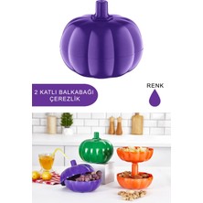 Poomy Balkabağı Şekilli Akrilik 2 Katlı Veya Tek Katlı Kullanılabilir Akrilik Pratik Çerezlik