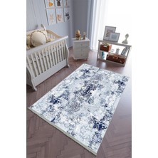 10 Post Onlineçocuk Odası Halısı Lacivert Yolluk Kaymaz Yuvarlak Oval Kesme Ince Yıkanabilir Halı