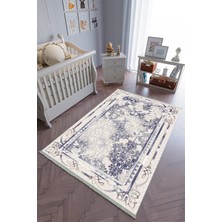 10 Post Onlineçocuk Odası Halısı Lacivert Gri Yolluk Kaymaz Yuvarlak Oval Kesme Ince Yıkanabilir Halı