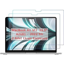 Macbook Air M2 13.6" 2022 A2681 Tam Uyumlu Set Kılıf Kapak Klavye Koruyucu Ekran Koruyucu Film