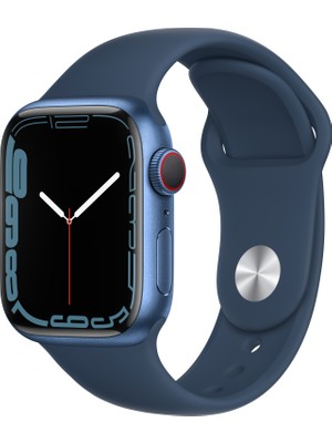 Apple Watch Series 7 Gps + Cellular, 41MM Mavi Alüminyum Kasa ve Mavi Spor Kordon -  MKHU3TU/A