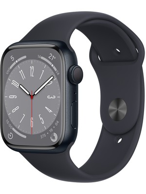Apple Watch Series 8 Akıllı Saat 45MM Siyah Alüminyum Kasa GPS Sağlık Takibi Özellikleri ile - Regular MNP13TU/A