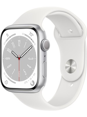 Apple Watch Series 8 Gps 45MM Silver Aluminium Case With White Sport Band - Regular MP6N3TU/A