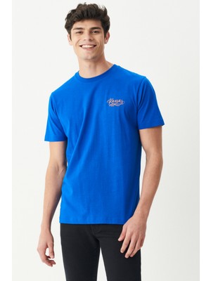 Riders By Lee Regular Fit Normal Kesim Bisiklet Yaka Mavi Tişört