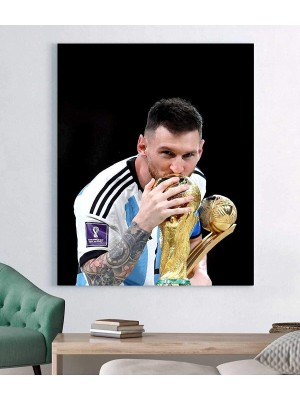 Mono Fifa Dünya Kupası Katar 2022 - Messi Dünya Kupası Kanvas Tablo