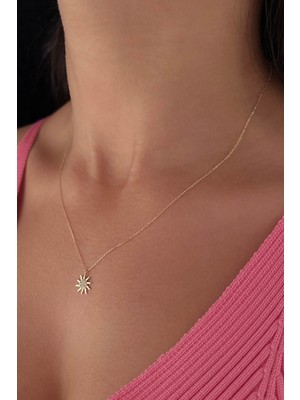 Fiyonk Kuyumculuk 14 Ayar Altın Güneş Kolye