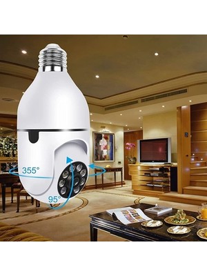 melekstore Wifi 360 Panoramik Ampul Kamera Gece Görüş Ses Akıllı Hareket Algılayıcı