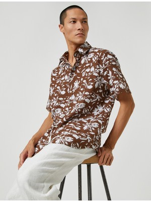 Koton Yazlık Gömlek Çiçekli Kısa Kollu Klasik Yaka