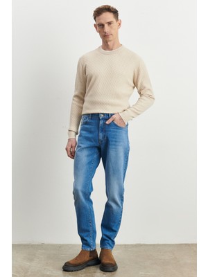 ALTINYILDIZ CLASSICS Erkek Açık Mavi Comfort Fit Rahat Kesim %100 Pamuk Jean Denim Kot Pantolon