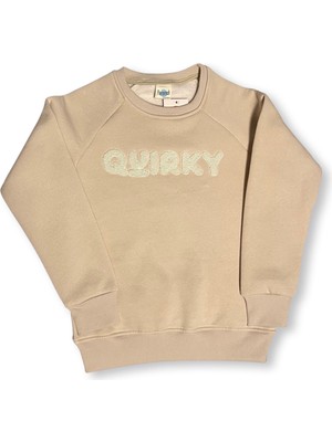 Perendi Erkek Çocuk Sweatshirt Bisiklet Yaka Süzene Nakışlı Düz Renk Kısa Kol