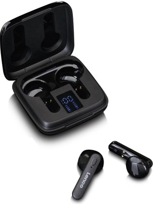 Lenco EPB-430BK Tws Kablosuz Bluetooth Kulaklık, Mikrofonlu, Ekranlı Şarj Kutusu, Siyah
