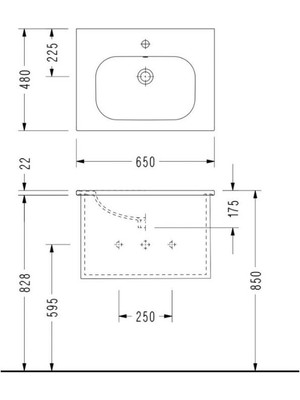 Serel Nita Etajerli Mobilya Dolap Uyumlu Lavabo 48x65 cm