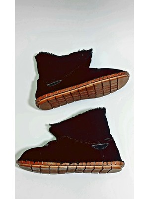 Kapar Kadın Kışlık Bot, Hakiki Deri ve Suni Peluş Materyal, Desensiz Evde ve Dış Mekanlarda Kullanım