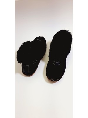 Kapar Kadın Kışlık Bot, Suni Peluş İç ve Hakiki Deri Dış, Evde ve Dış Mekanlarda Kullanılacak