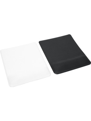 Newdaki Dikdörtgen Bilek Destekli Ergonomik Mousepad Siyah ve Beyaz 2 Adet