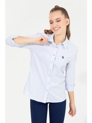 U.S. Polo Assn. Kadın Açık Mavi Basic Gömlek 50256716-VR003