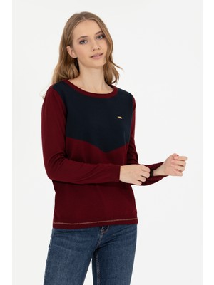 U.S. Polo Assn. Kadın Bordo Triko Kazak 50253070-VR014