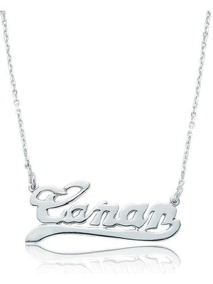 Gümüş Kişiye Özel İsimli Bayan Kolye