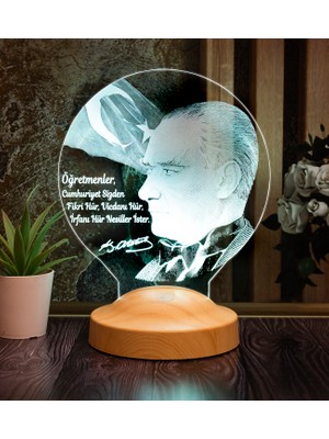 Sevgi Lambası Öğretmenler Günü Hediyesi Atatürk Sözleri Hediye LED Lamba, Mustafa Kemal Atatürk Görselli Hediyeler