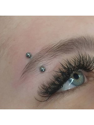Bylin Cerrahi Çelik Gümüş Rook , Snog , Dil , Kaş Muz Piercing - Bar uzunluğu 8mm-1 adet