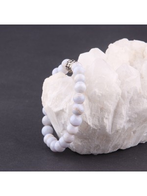 Safnaturel Mavi Akik Taşı Doğal Taş Bileklik