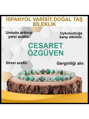 Safnaturel Ispanyol Varisit Doğal Taş Bileklik 8 mm