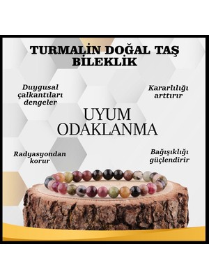 Safnaturel Turmalin Doğal Taş Bileklik 8 mm