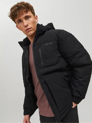 Jack & Jones Jcootto Puffer Erkek Mont Siyah 12214648 V3