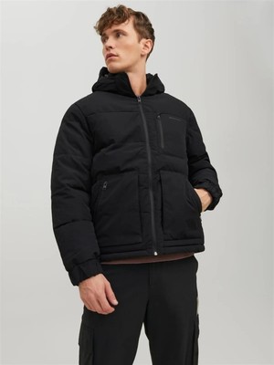 Jack & Jones Jcootto Puffer Sn Erkek Jacket Mont Siyah 12214648 V1