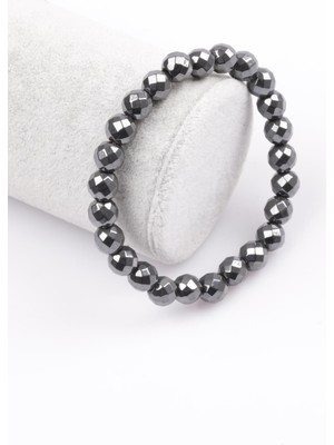 Sertifikalı Hematit Doğal Taş Bileklik - 8 MM19