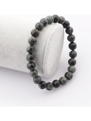 Sertifikalı Gri Jasper Doğal Taş Bileklik - 8 MM17