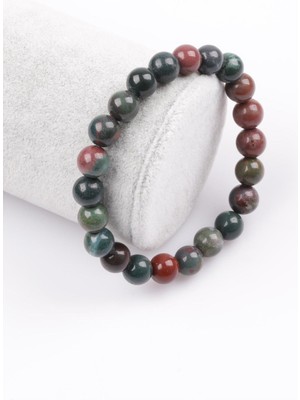 Sertifikalı Kan Taşı Doğal Taş Bileklik 8 MM19