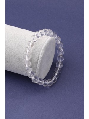 Sertifikalı Kristal Kuvars Doğal Taş Bileklik 8 MM19