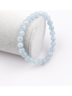 Sertifikalı Akuamarin Doğal Taş Bileklik 6 MM22