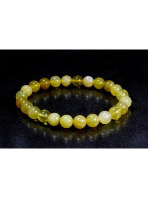 Sertifikalı Sarı Opal Doğal Taş Bileklik 8 MM18